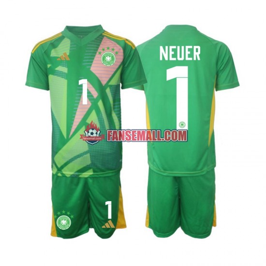 Matchtröjor Tyskland Målvaktströja Manuel Neuer 1 2024-2025 Kortärmad till Barn (3:e ställ)