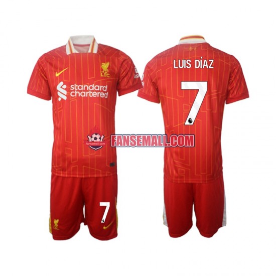 Matchtröjor Liverpool Luis Diaz 7 2024-2025 Kortärmad till Barn (1:a ställ)