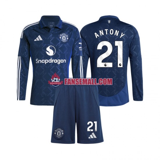 Matchtröjor Manchester United Antony 21 2024-2025 Långärmad till Barn (1:a ställ)