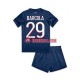 Matchtröjor Paris Saint-Germain Bradley Barcola 29 2024-2025 Kortärmad till Barn (1:a ställ)