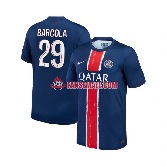 Matchtröjor Paris Saint-Germain Bradley Barcola 29 2024-2025 Kortärmad till Herr (1:a ställ)