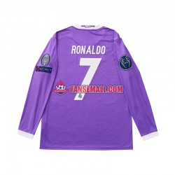 Matchtröjor Real Madrid Cristiano Ronaldo 7 Retro 2016 Långärmad till Herr (2:a ställ)