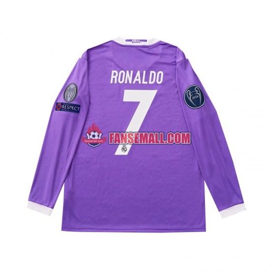 Matchtröjor Real Madrid Cristiano Ronaldo 7 Retro 2016 Långärmad till Herr (2:a ställ)