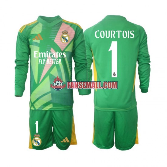 Matchtröjor Real Madrid Målvaktströja Thibaut Courtois 1 2024-2025 Långärmad till Barn (3:e ställ)
