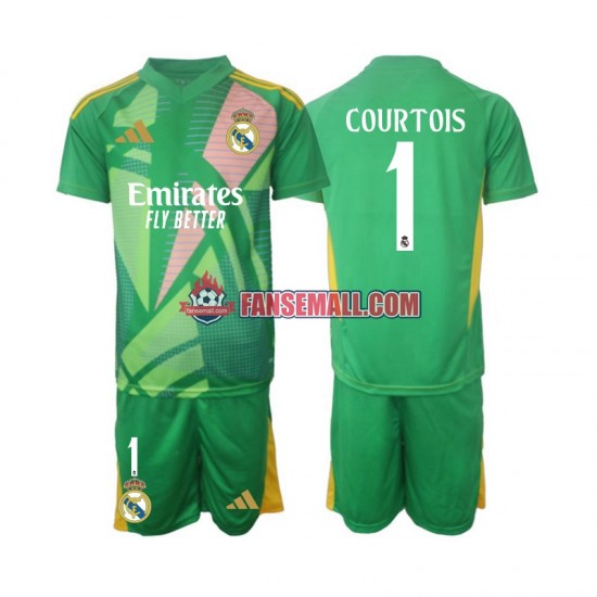 Matchtröjor Real Madrid Målvaktströja Thibaut Courtois 1 2024-2025 Kortärmad till Barn (3:e ställ)