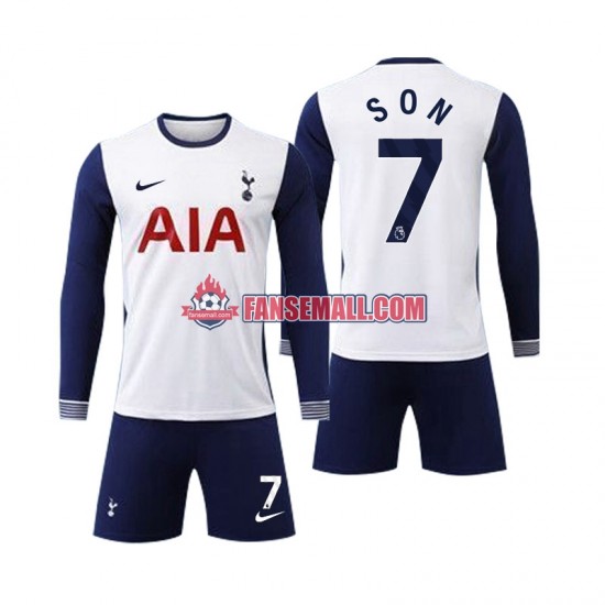 Matchtröjor Tottenham Spurs Son 7 2024-2025 Långärmad till Barn (1:a ställ)