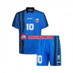 Matchtröjor Argentina MARADONA 10 Retro 1994 Kortärmad till Barn (2:a ställ)