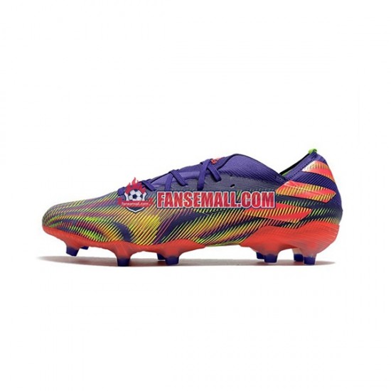 Lila Rosa Grön Adidas Nemeziz9.1 FG Precision To Blur fotbollsskor