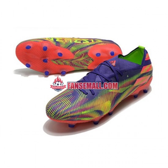 Lila Rosa Grön Adidas Nemeziz9.1 FG Precision To Blur fotbollsskor