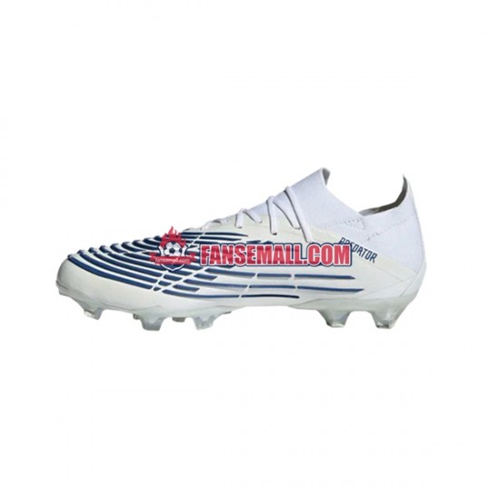 Blå Vit Adidas Predator EDGE.1 L AG Diamond Edge fotbollsskor