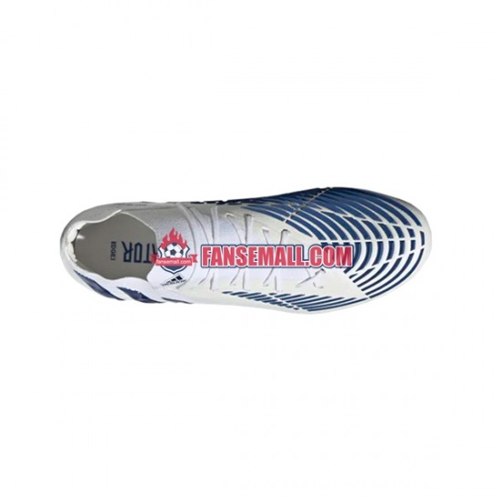 Blå Vit Adidas Predator EDGE.1 L AG Diamond Edge fotbollsskor