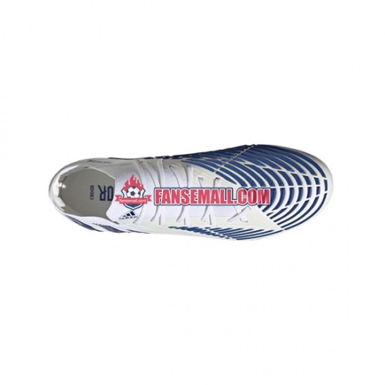 Blå Vit Adidas Predator EDGE.1 L FG Diamond Edge fotbollsskor