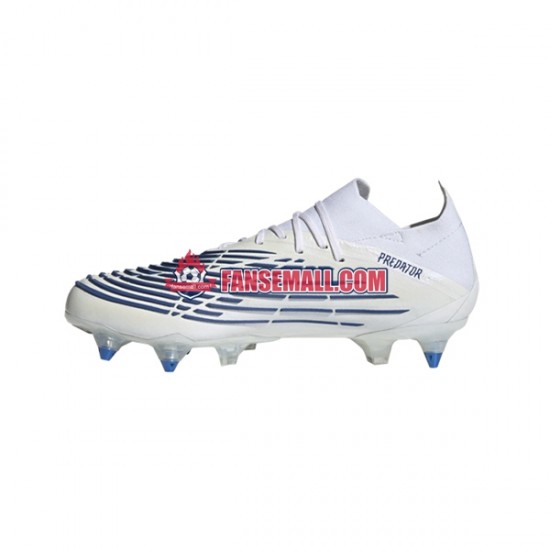 Blå Vit Adidas Predator EDGE.1 L SG Diamond Edge fotbollsskor