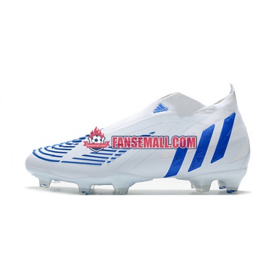 Blå Vit Adidas Predator Edge Geometric FG fotbollsskor