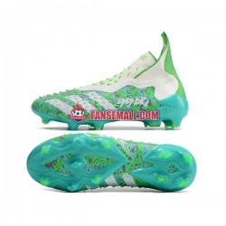 Vit Grön Adidas Predator FREAK FG fotbollsskor