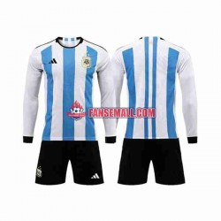 Matchtröjor Argentina 3 Stars World Cup 2022 Långärmad till Barn (1:a ställ) Matchtröjor Argentina 3 Stars World Cup 2022 Långärmad till Barn (1:a ställ)