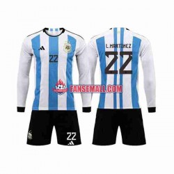 Matchtröjor Argentina 3 Stars Lautaro Martinez 22 World Cup 2022 Långärmad till Barn (1:a ställ) Matchtröjor Argentina 3 Stars Lautaro Martinez 22 World Cup 2022 Långärmad till Barn (1:a ställ)
