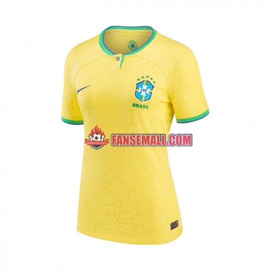 Matchtröjor Brasilien World Cup 2022 Kortärmad till Dam (1:a ställ)