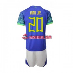 Matchtröjor Brasilien Vinicius Junior 20 World Cup 2022 Kortärmad till Barn (2:a ställ)