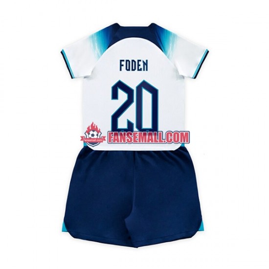 Matchtröjor England Foden 20 World Cup 2022 Kortärmad till Barn (1:a ställ)