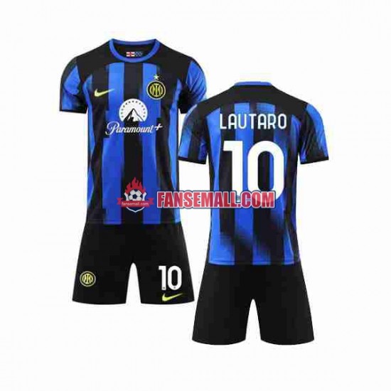 Matchtröjor Inter Milan Lautaro Martinez 10 2023-2024 Kortärmad till Barn (1:a ställ)