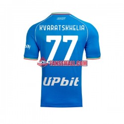 Matchtröjor SSC Napoli Khvicha Kvaratskhelia 77 2023-2024 Kortärmad till Herr (1:a ställ)