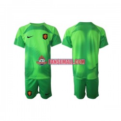 Matchtröjor Nederländerna Målvaktströja World Cup 2022 Kortärmad till Barn (2:a ställ)