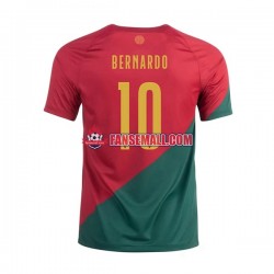 Matchtröjor Portugal Bernardo 10 World Cup 2022 Kortärmad till Herr (1:a ställ)