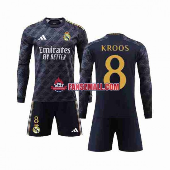 Matchtröjor Real Madrid Kroos 8 2023-2024 Långärmad till Barn (2:a ställ)