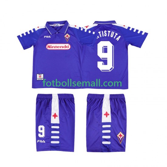 Matchtröjor Fiorentina BATISTUTA 9 Retro 1998 1999 Kortärmad till Barn (1:a ställ)