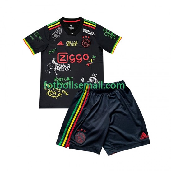 Svart Matchtröjor AFC Ajax Bob Marley Special 2025-2026 Kortärmad till Barn (1:a ställ)