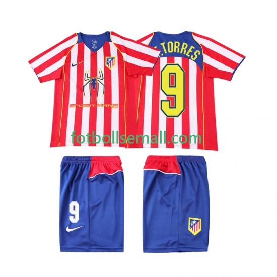 Matchtröjor Atlético Madrid F TORRES 9 Retro 2004 2005 Kortärmad till Barn (1:a ställ)
