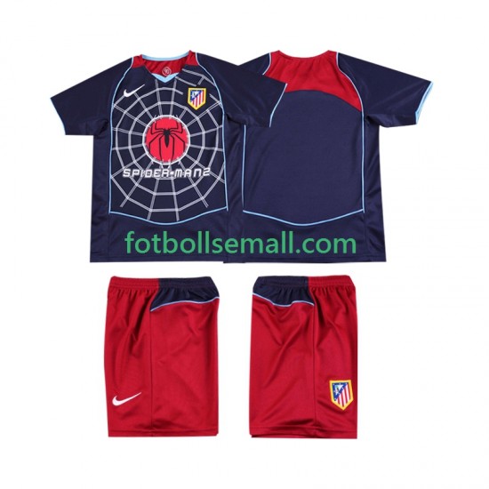 Matchtröjor Atlético Madrid Retro 2004 2005 Kortärmad till Barn (2:a ställ)