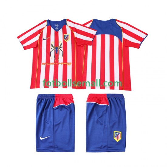 Matchtröjor Atlético Madrid Retro 2004 2005 Kortärmad till Barn (1:a ställ)