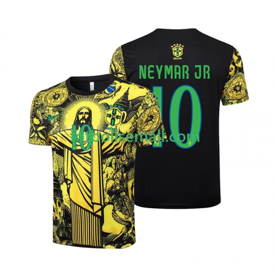 Matchtröjor Brasilien Neymar JR 10 Jesus 2024 Kortärmad till Herr (1:a ställ)
