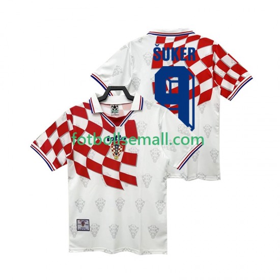 Matchtröjor Kroatien BSUKER 9 Retro 1998 Kortärmad till Herr (1:a ställ)