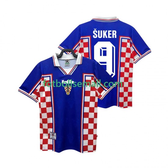 Matchtröjor Kroatien SUKER 9 Retro 1998 Kortärmad till Herr (2:a ställ)