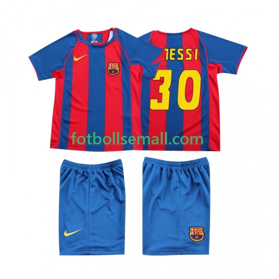 Matchtröjor FC Barcelona Lionel Messi 10 Retro 2004 Kortärmad till Barn (1:a ställ)
