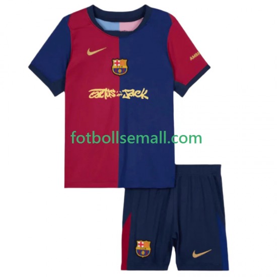 Matchtröjor FC Barcelona TRAVIS SCOTT 2024-2025 Kortärmad till Barn (1:a ställ)