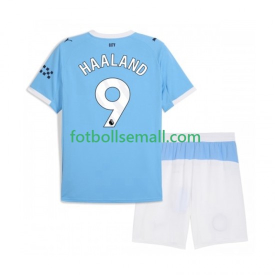 Matchtröjor Manchester City Erling Haaland 9 2025-2026 Kortärmad till Barn (1:a ställ)