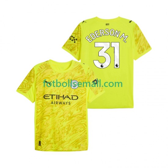 Matchtröjor Manchester City Målvaktströja Ederson Moraes 31 2025-2026 Kortärmad till Herr (3:e ställ)