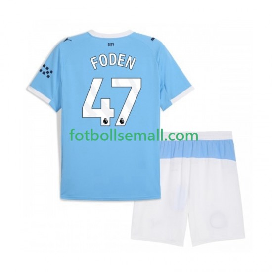 Matchtröjor Manchester City Phil Foden 47 2025-2026 Kortärmad till Barn (1:a ställ)