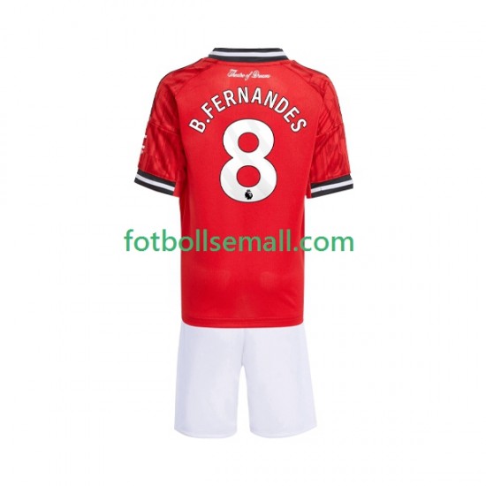 Matchtröjor Manchester United Bruno Fernandes 8 2025-2026 Kortärmad till Barn (1:a ställ)