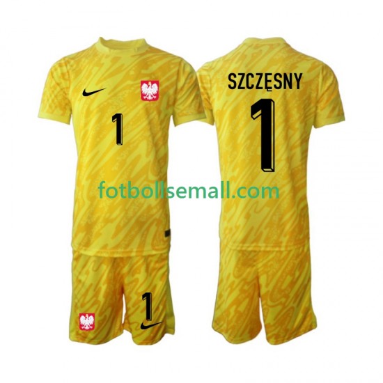Matchtröjor Polen Målvaktströja Szczesny 1 2024 Kortärmad till Barn (1:a ställ)