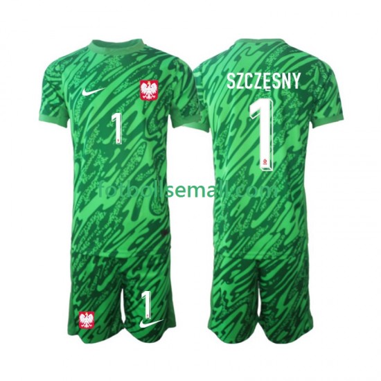 Matchtröjor Polen Målvaktströja Szczesny 1 2024 Kortärmad till Barn (3:e ställ)