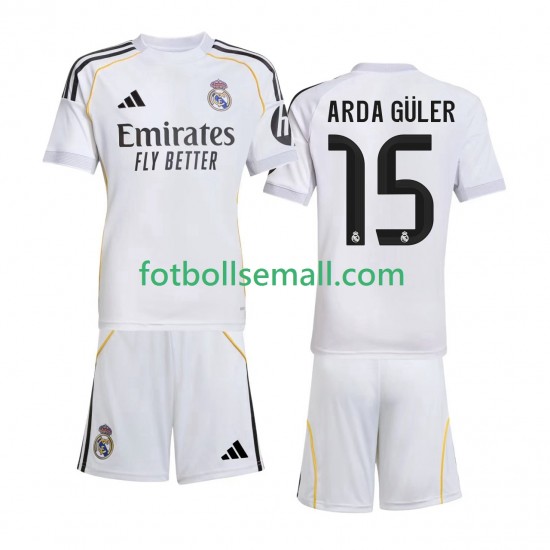Matchtröjor Real Madrid Arda Guler 15 2025-2026 Kortärmad till Barn (1:a ställ)