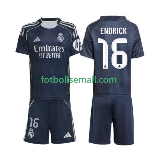 Matchtröjor Real Madrid Endrick 16 2025-2026 Kortärmad till Barn (2:a ställ)