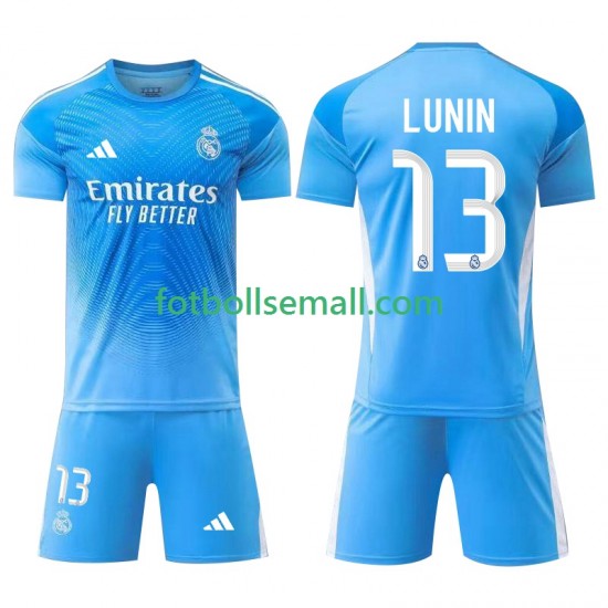 Matchtröjor Real Madrid Målvaktströja Andriy Lunin 13 2025-2026 Kortärmad till Barn (1:a ställ)