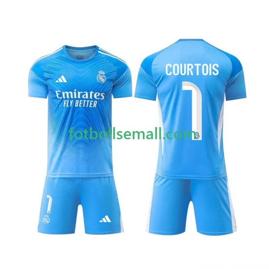 Matchtröjor Real Madrid Målvaktströja Thibaut Courtois 1 2025-2026 Kortärmad till Barn (1:a ställ)