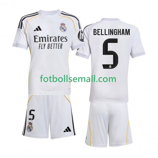 Matchtröjor Real Madrid Jude Bellingham 5 2025-2026 Kortärmad till Barn (1:a ställ)